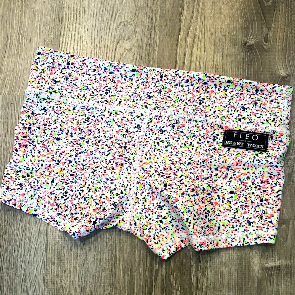 FLEO x beast worx funfetti shorts